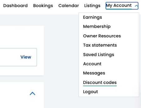 UK Discount code menu
